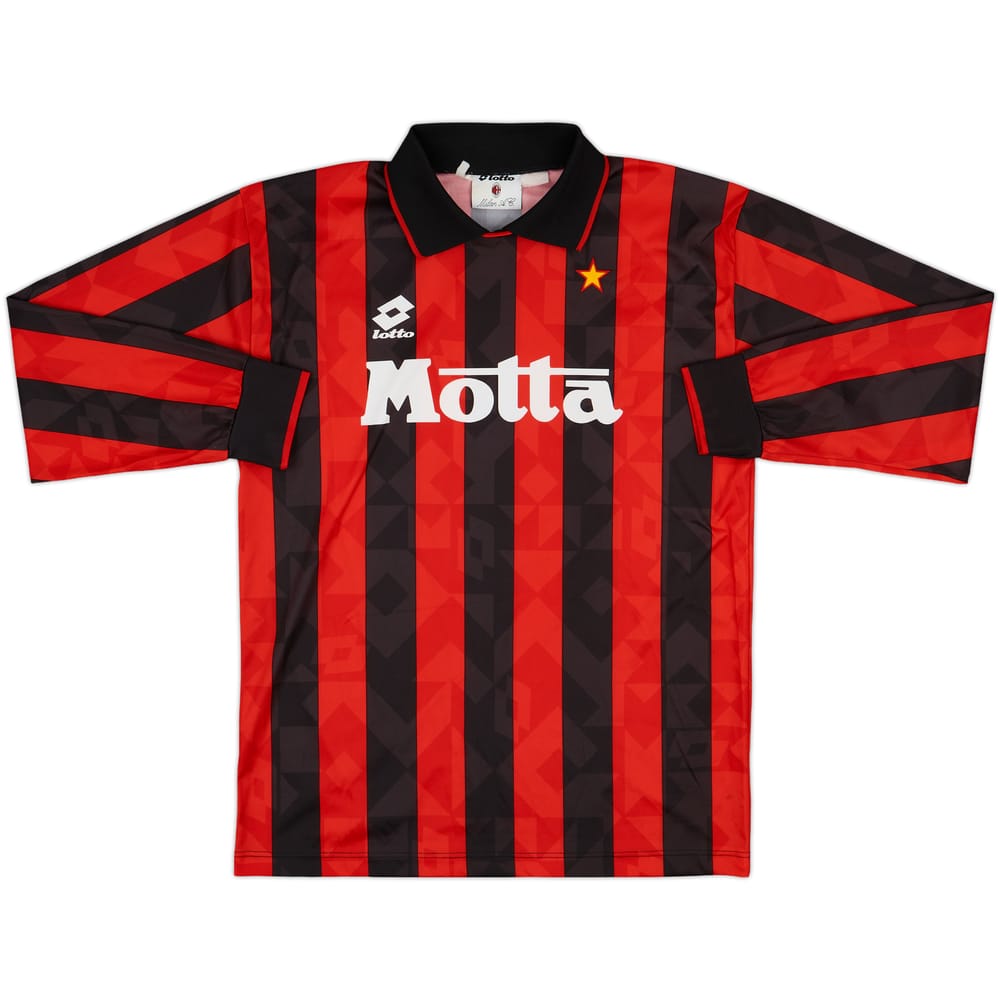 1993-94 AC Milan Home L/S Shirt - 9/10 - (XXL)