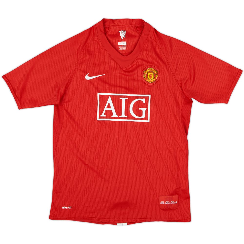 2007-09 Manchester United Home Shirt - 7/10 - (XL.Boys)