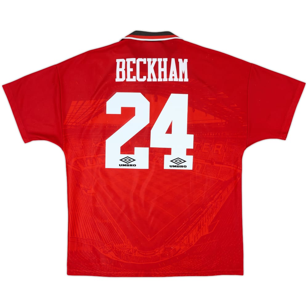 1994-96 Manchester United Home Shirt Beckham #24 - 8/10 - (XL)
