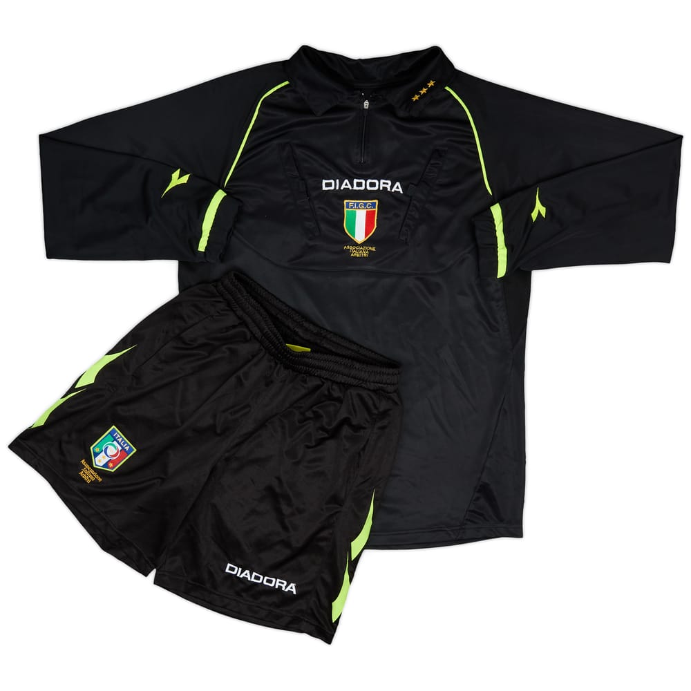 2000s Italy Diadora Referee L/S Shirt & Shorts - 9/10 - (L)
