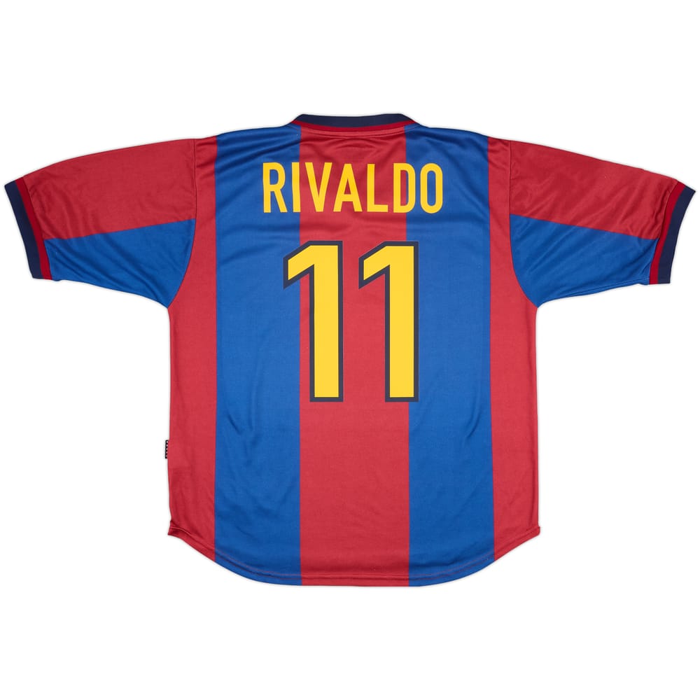 1998-00 Barcelona Home Shirt Rivaldo #11 - 8/10 - (L)