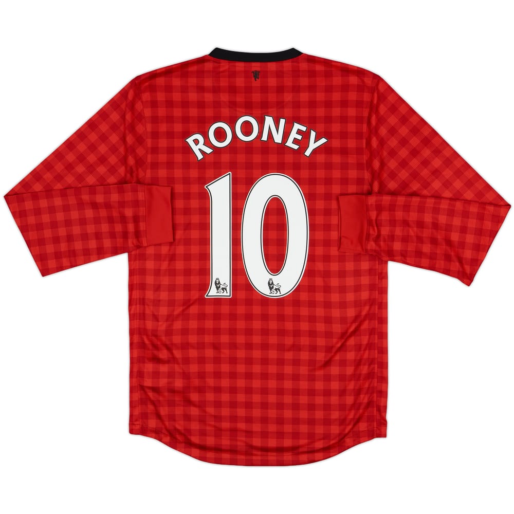 2012-13 Manchester United Home L/S Shirt Rooney #10 - 6/10 - (S)