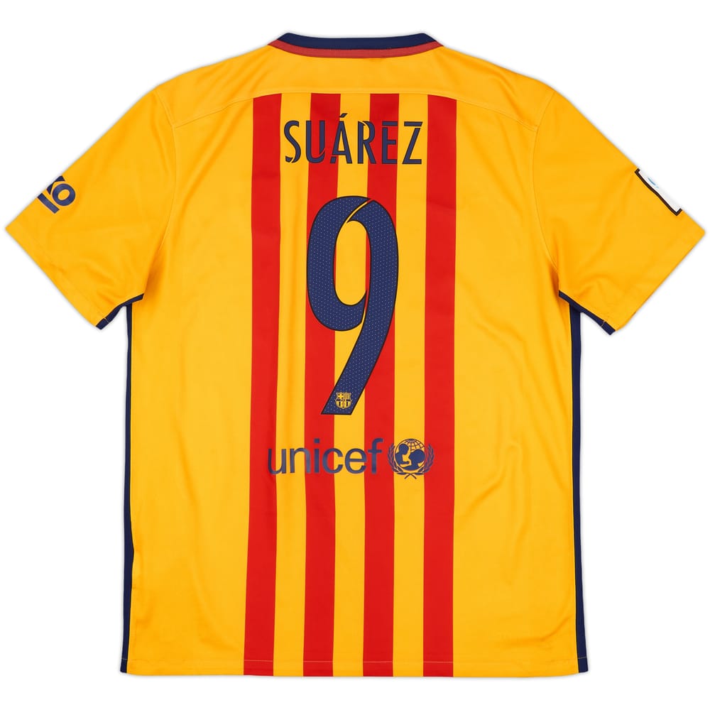 2015-16 Barcelona Away Shirt Suarez #9 - 7/10 - (L)