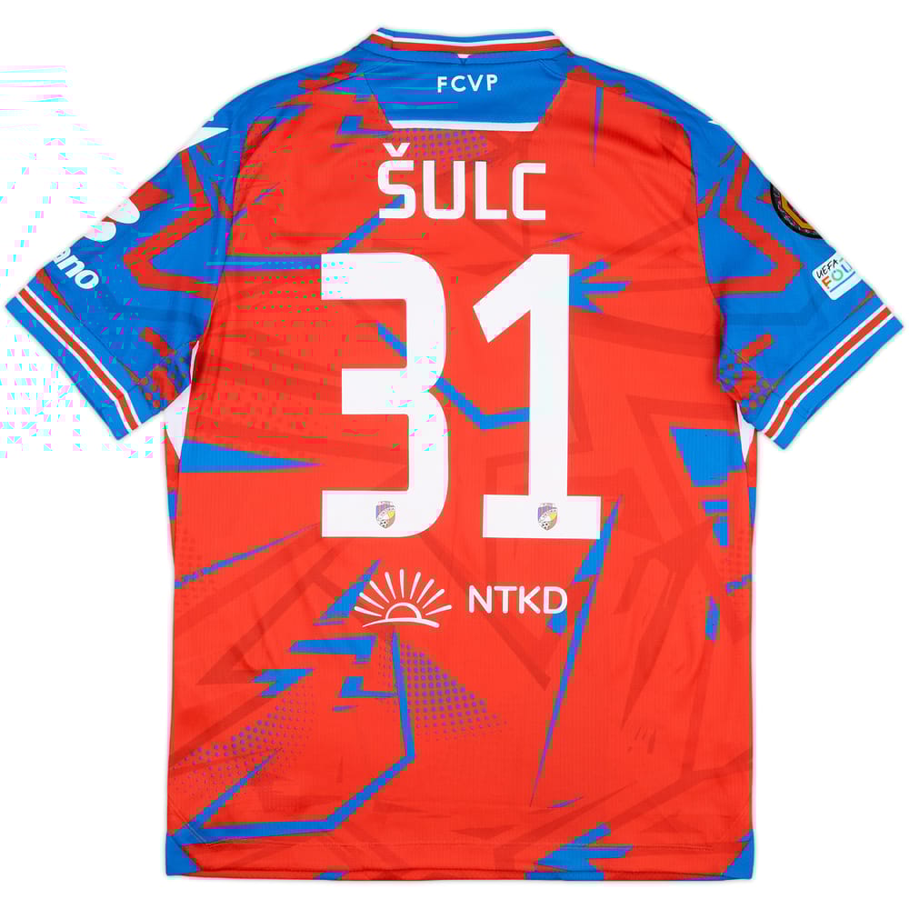 2024-25 Viktoria Plzen Match Issue Europa League Home Shirt Sulc #31