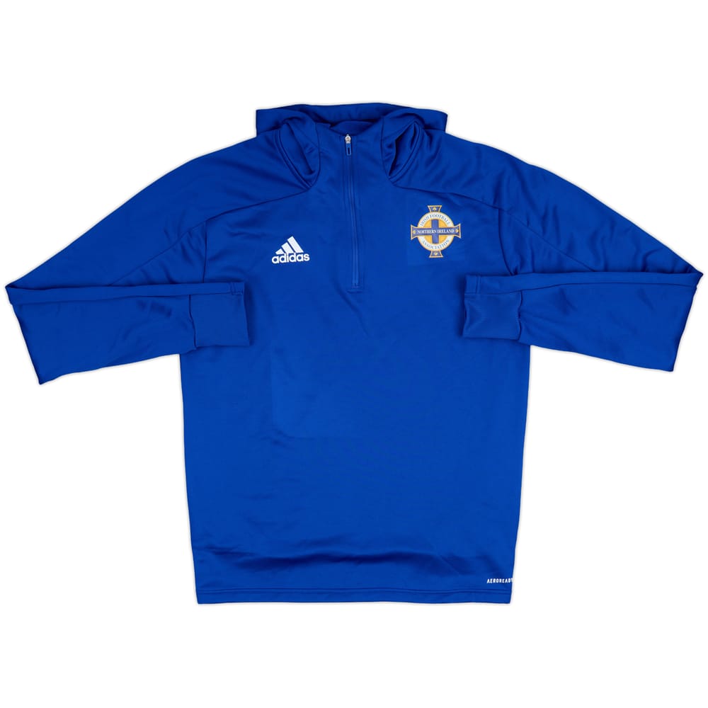 2020-21 Northern Ireland adidas Hooded 1/4 Zip Drill Top - 8/10 - (M)