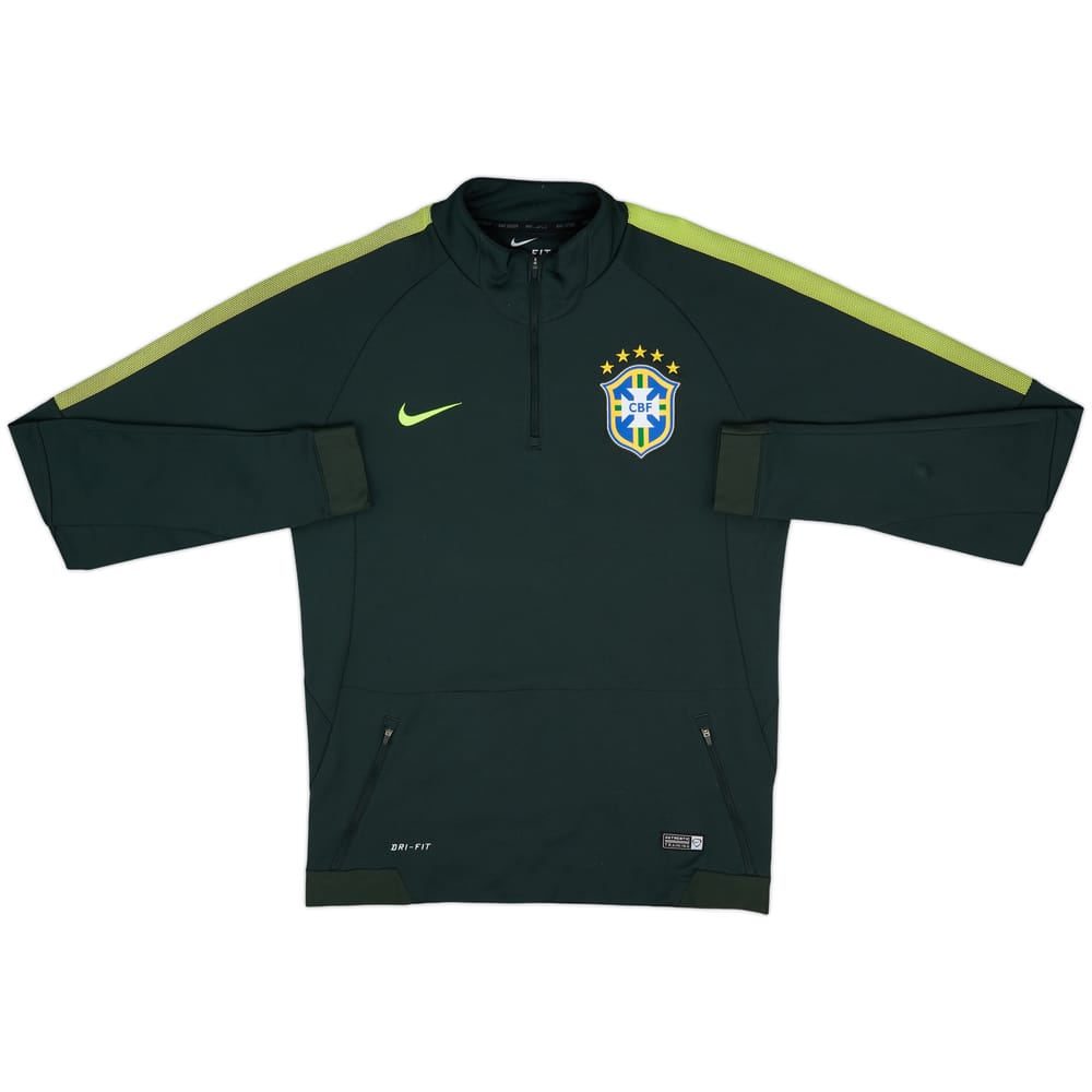 2014-15 Brazil Nike 1/4 Zip Training Top - 8/10 - (M)