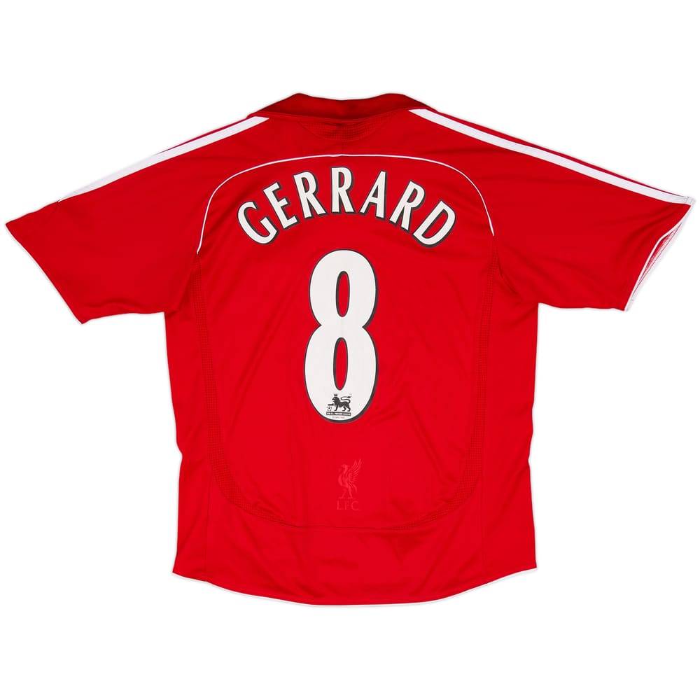 2006-08 Liverpool Home Shirt Gerrard #8 - 6/10 - (XL.Boys)
