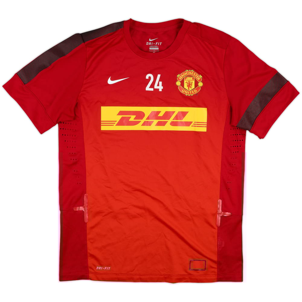 2013-14 Manchester United Player Issue Training Shirt #24 (Fletcher)