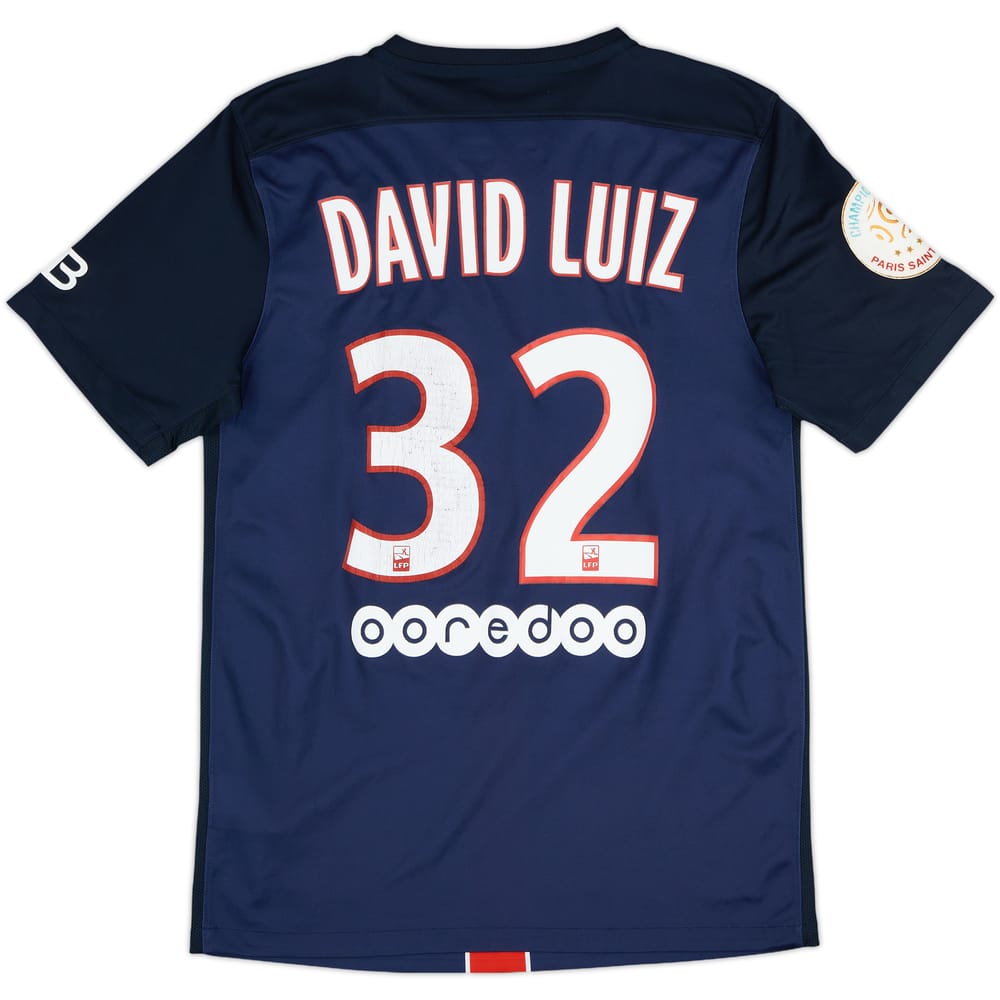 2015-16 Paris Saint-Germain Home Shirt David Luiz #32 - 5/10 - (S)