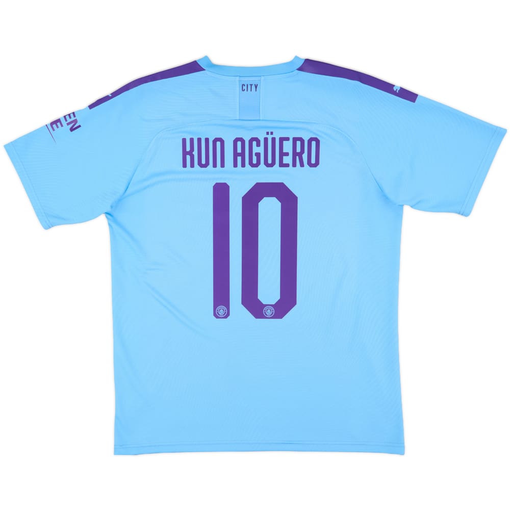 2019-20 Manchester City Home Shirt Kun Aguero #10 - 9/10 - (L)