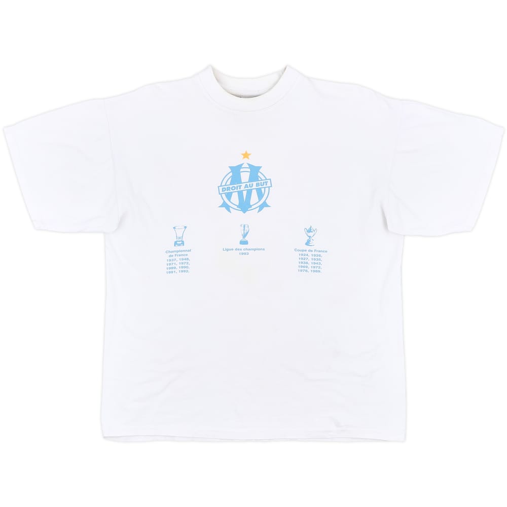 1993-94 Olympique Marseille adidas Cotton Tee - 7/10 - (S)