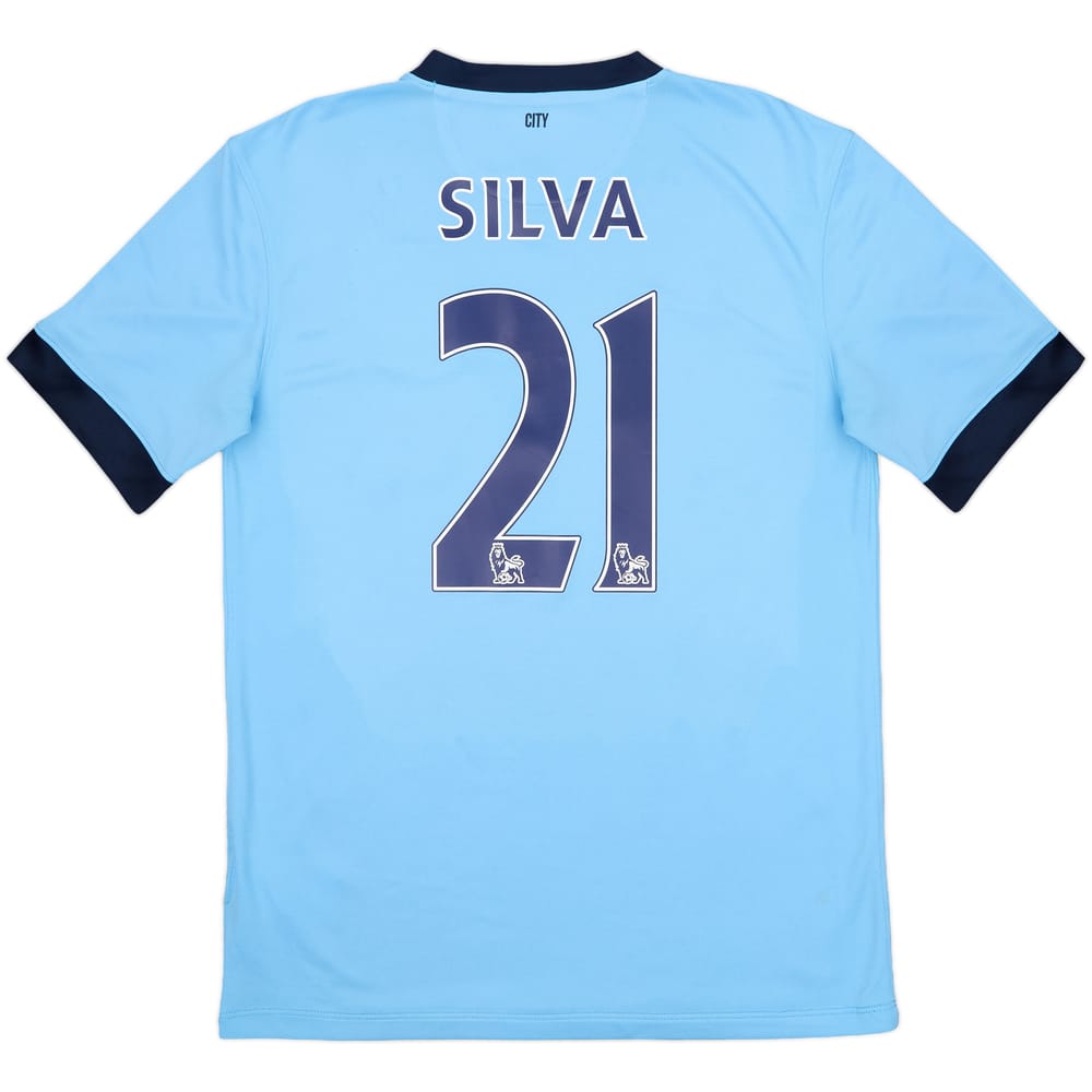 2014-15 Manchester City Home Shirt Silva #21 - 7/10 - (M)