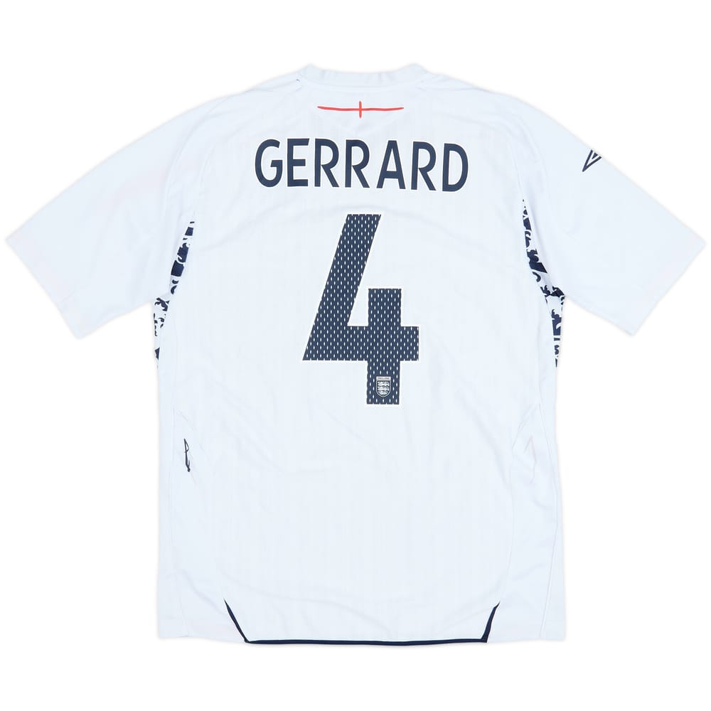 2007-09 England Home Shirt Gerrard #4 - 4/10 - (L)