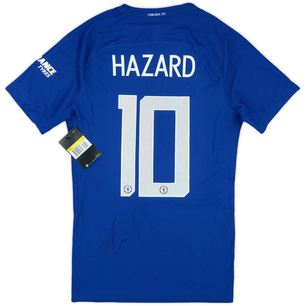 2017-18 Chelsea Player Issue Signed Home Shirt Hazard #10