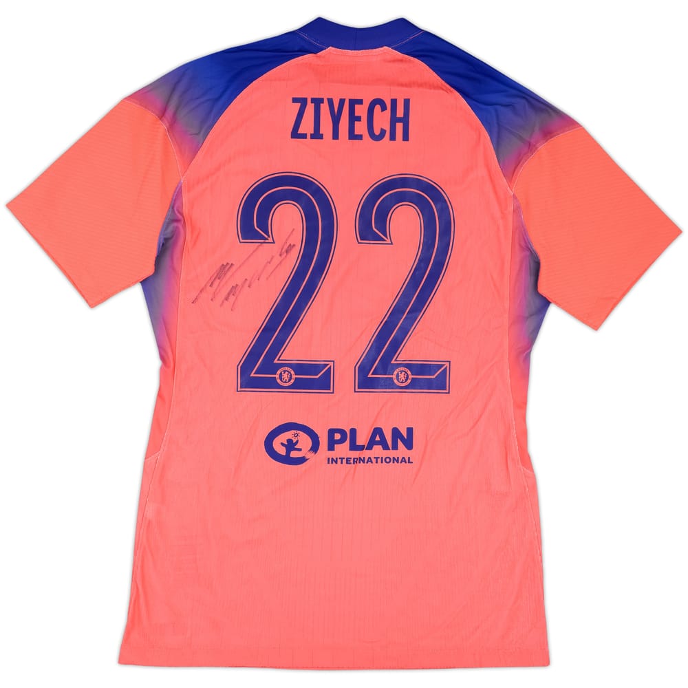 2020-21 Chelsea Player Issue Signed Third Shirt Ziyech #22