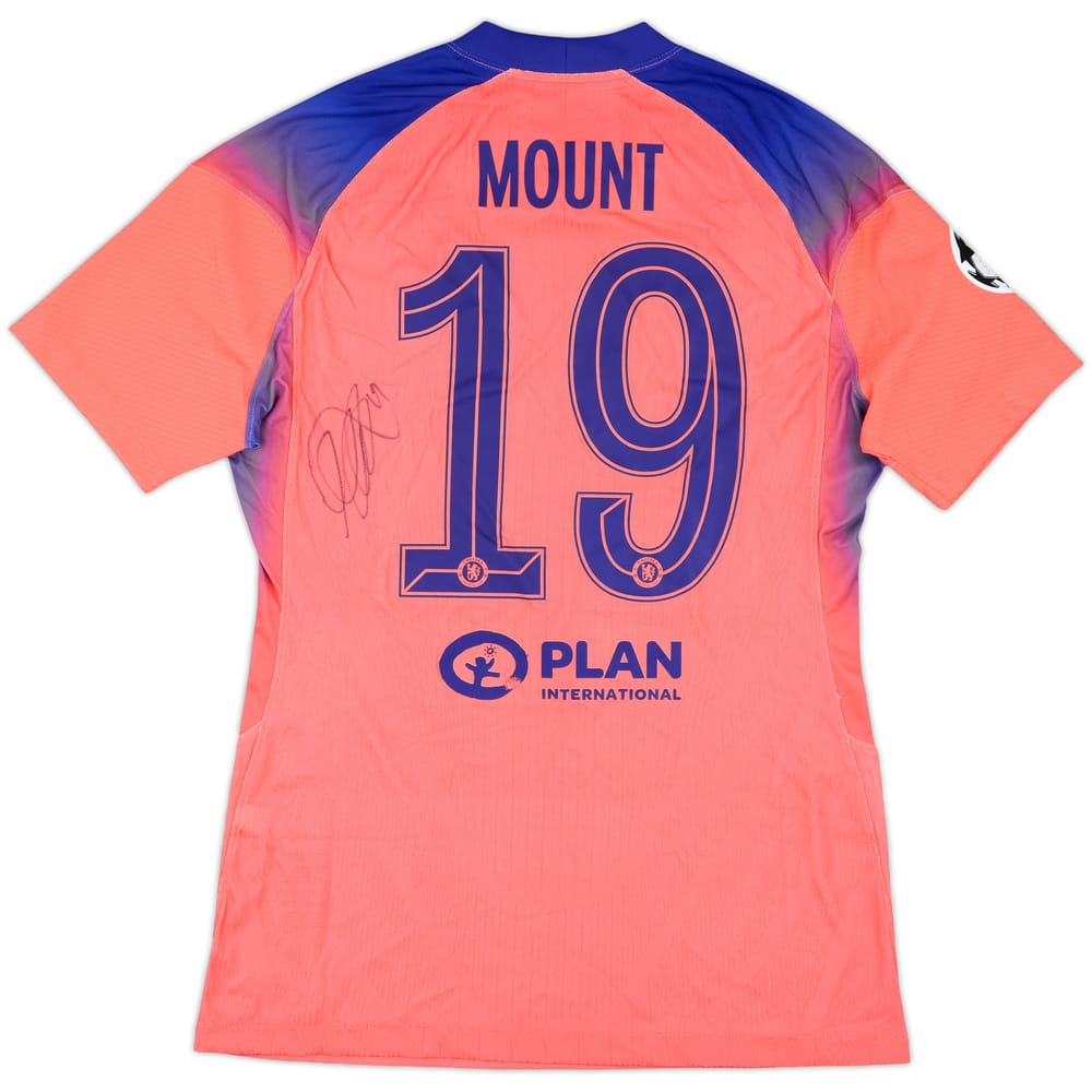 2020-21 Chelsea Player Issue Signed Champions League Third Shirt Mount #19