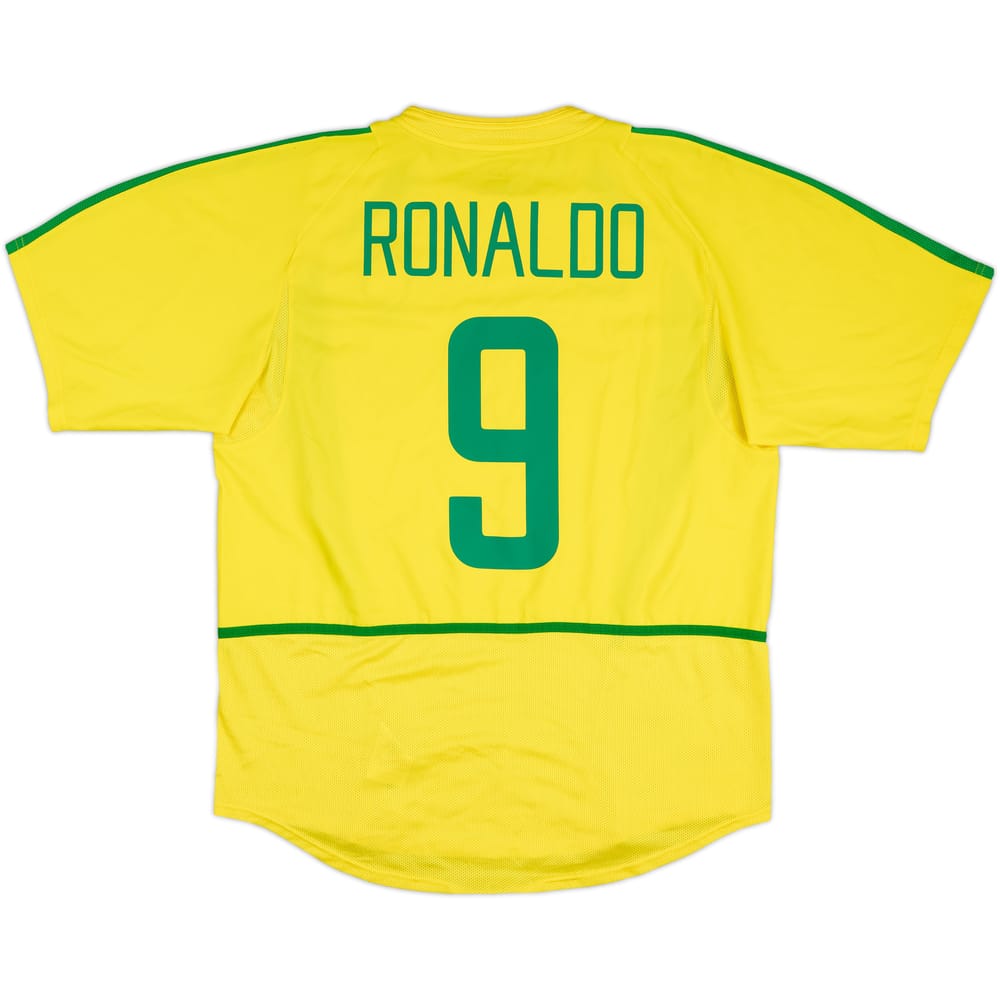 2002-04 Brazil Home Shirt Ronaldo #9 - 6/10 - (L)