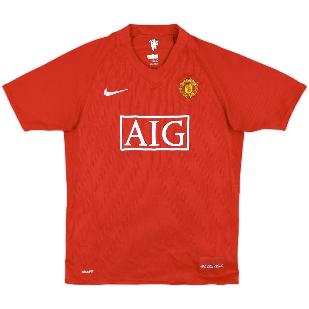 2007-09 Manchester United Home Shirt - 5/10 - (XL.Boys)