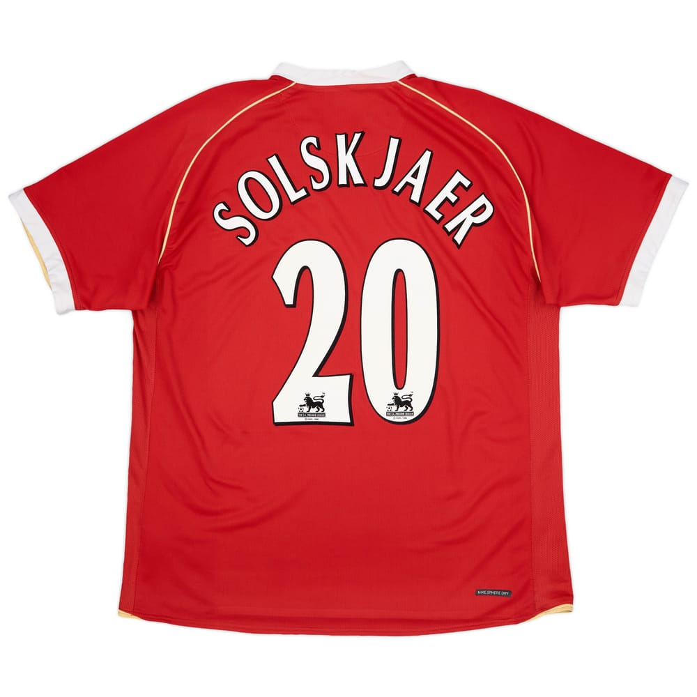 2006-07 Manchester United Home Shirt Solskjaer #20 - 7/10 - (XL)