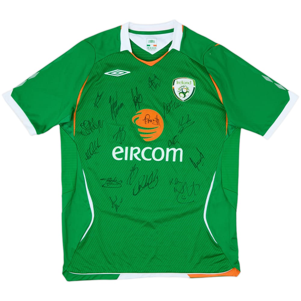 2008-10 Ireland Squad Signed Home Shirt - 8/10 - (L)