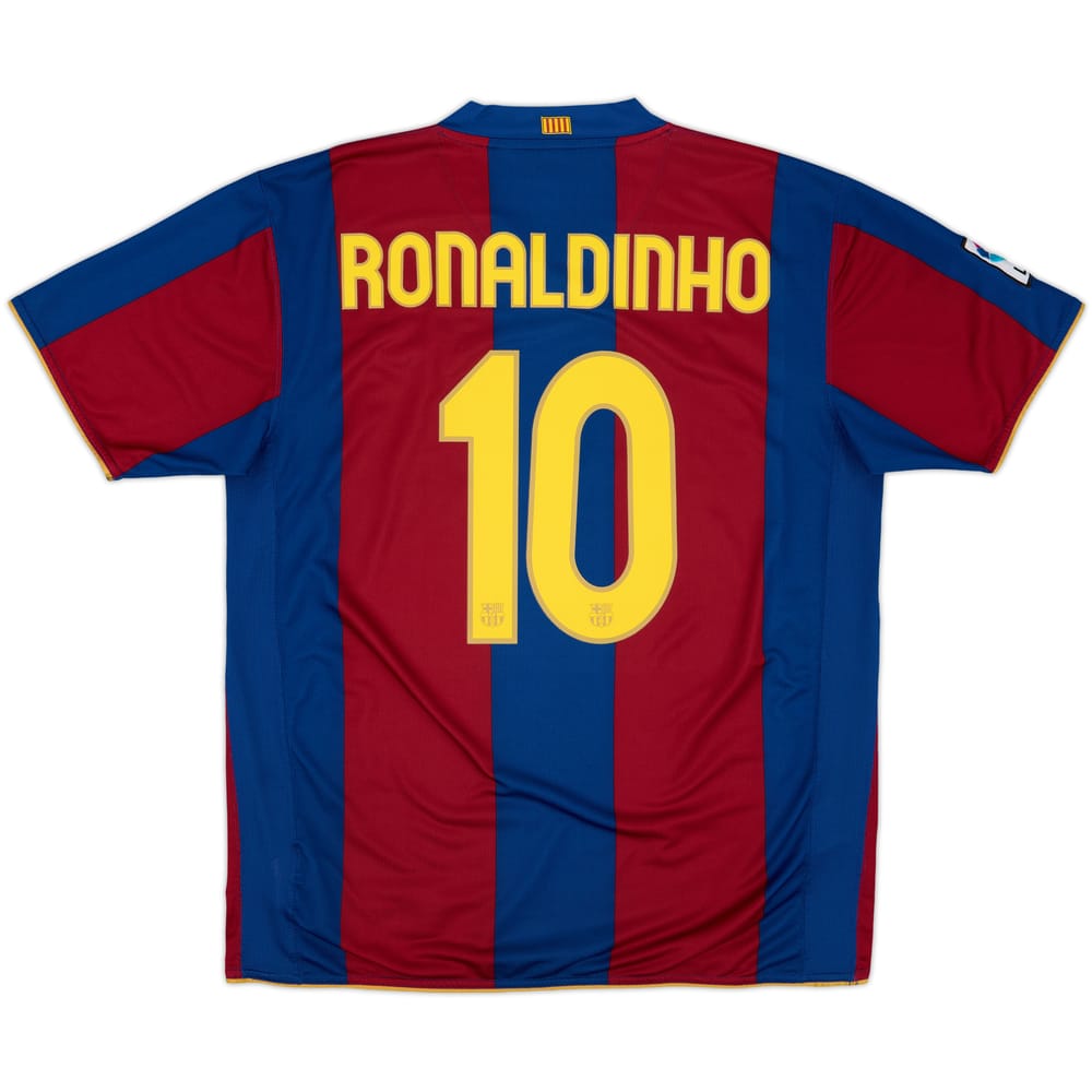 2007-08 Barcelona Home Shirt Ronaldinho #10 - 7/10 - (XL)