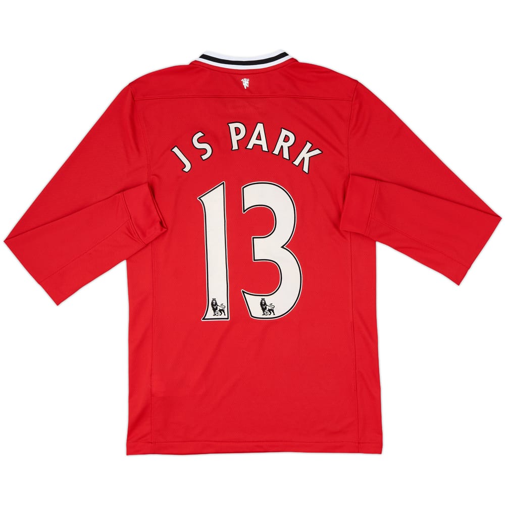 2011-12 Manchester United Home L/S Shirt J S Park #13 - 6/10 - (S)