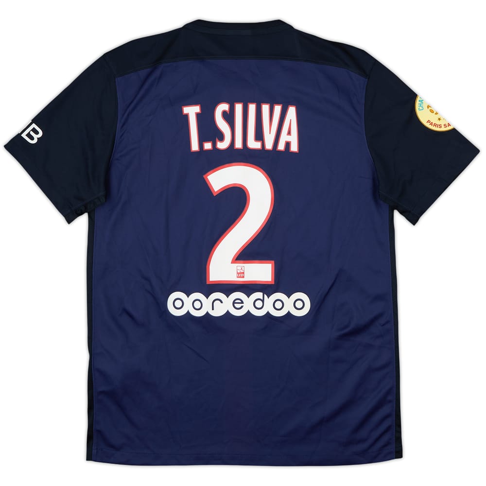 2015-16 Paris Saint-Germain Home Shirt T.Silva #2 - 10/10 - (M)
