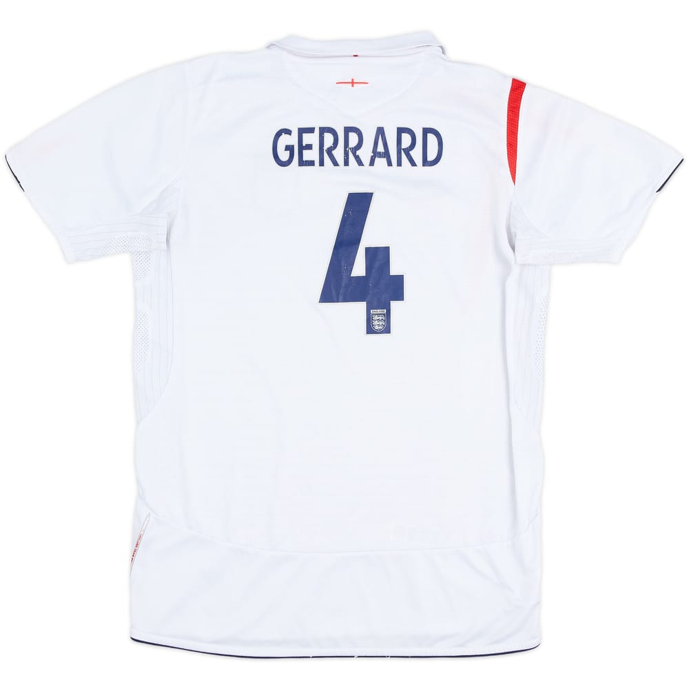 2005-07 England Home Shirt Gerrard #4 - 5/10 - (XL.Boys)