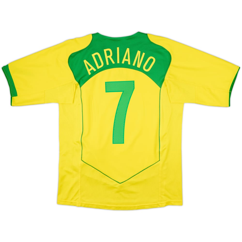 2004-06 Brazil Home Shirt Adriano #7 - 8/10 - (M)