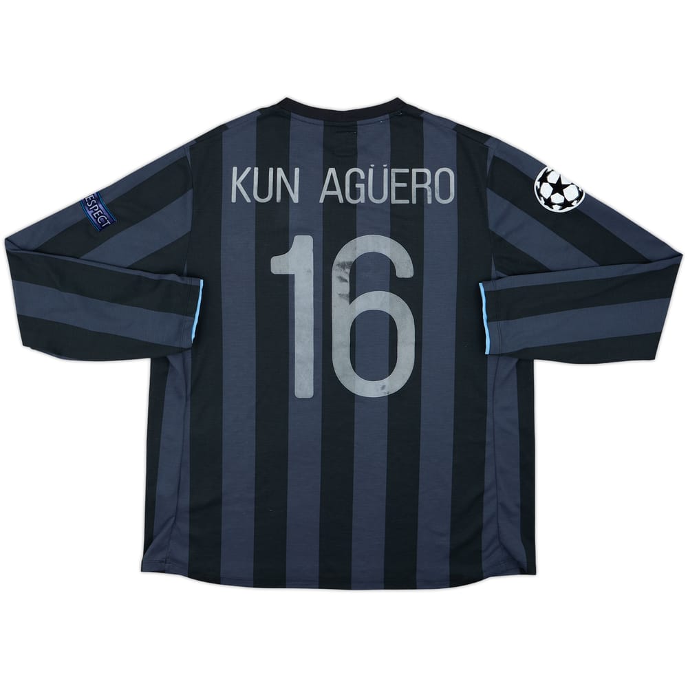 Camiseta de la tercera equipación de manga larga del Manchester City 2012-13 Kun Aguero #16 - 4/10 - (XXL)