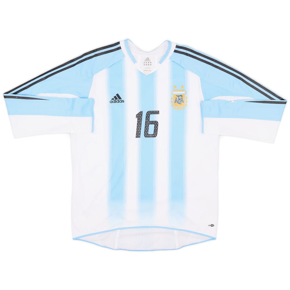 2004-05 Argentina Match Issue Home L/S Shirt #16