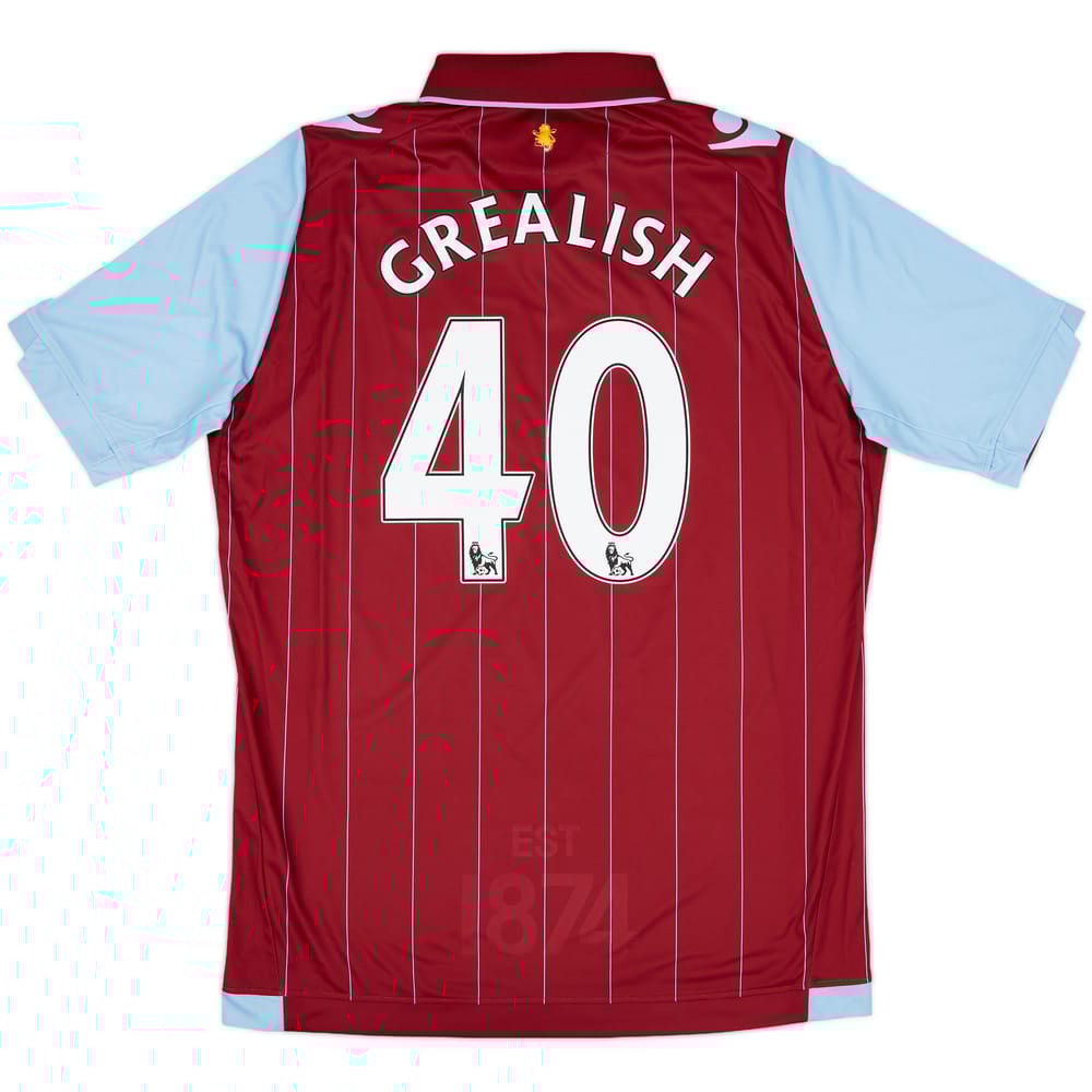 2014-15 Aston Villa Home Shirt Grealish #40 - 8/10 - (XL)
