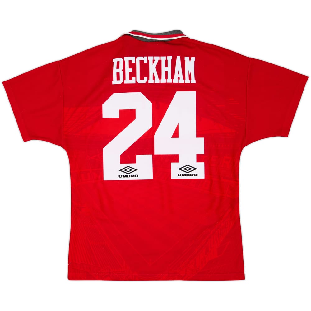 1994-96 Manchester United Home Shirt Beckham #24 - 7/10 - (M)