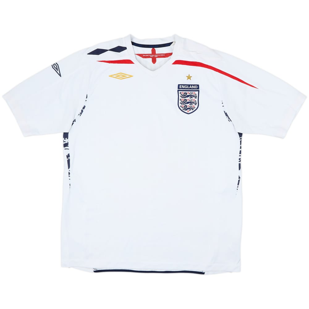2007-09 England Home Shirt - 6/10 - (XL)