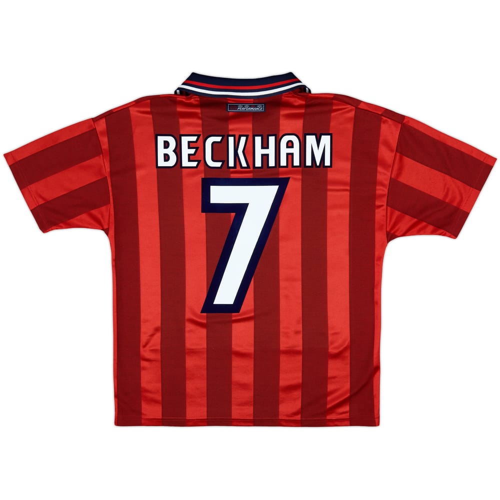 1997-99 England Away Shirt Beckham #7 - 8/10 - (Y)