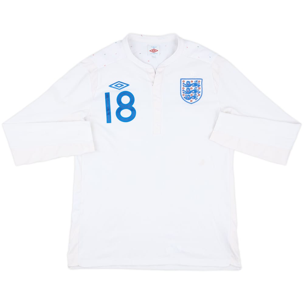 2010-11 England Home L/S Shirt #18 - 5/10 - (M)