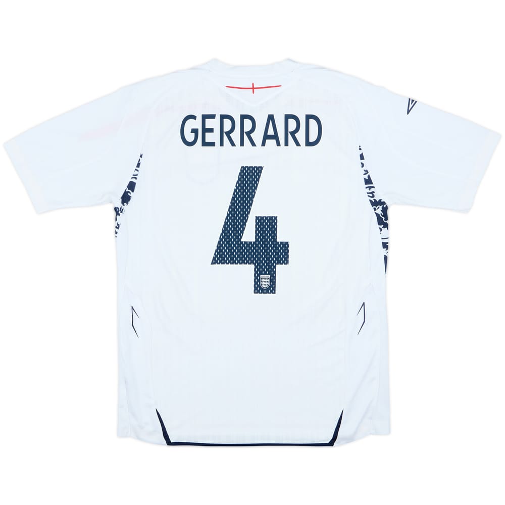 2007-09 England Home Shirt Gerrard #4 - 8/10 - (S)