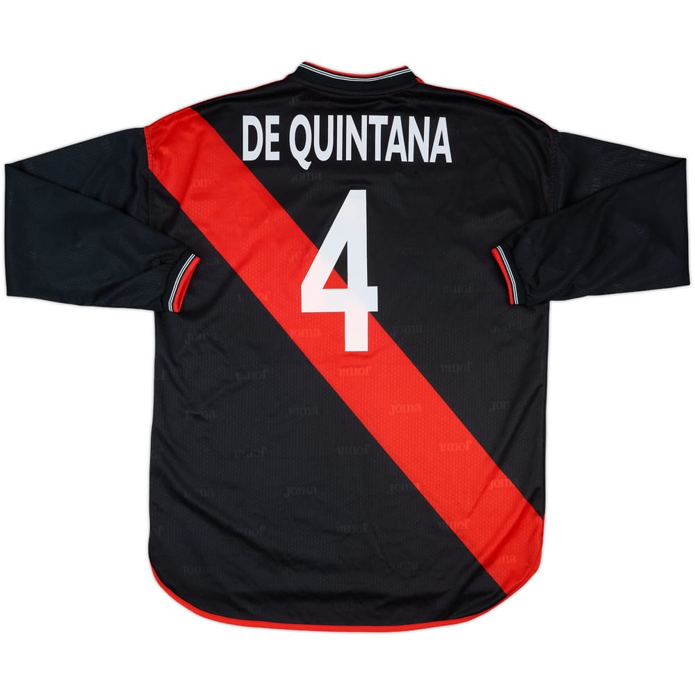 2000-01 Rayo Vallecano Match Issue UEFA Cup Away L/S Shirt De Quintana #4