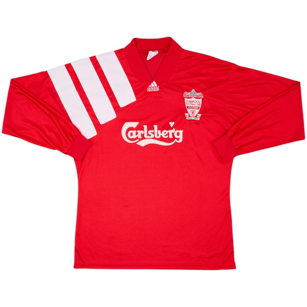 1992-93 Liverpool Centenary Player Issue Home L/S Shirt - 8/10 - (L/XL)