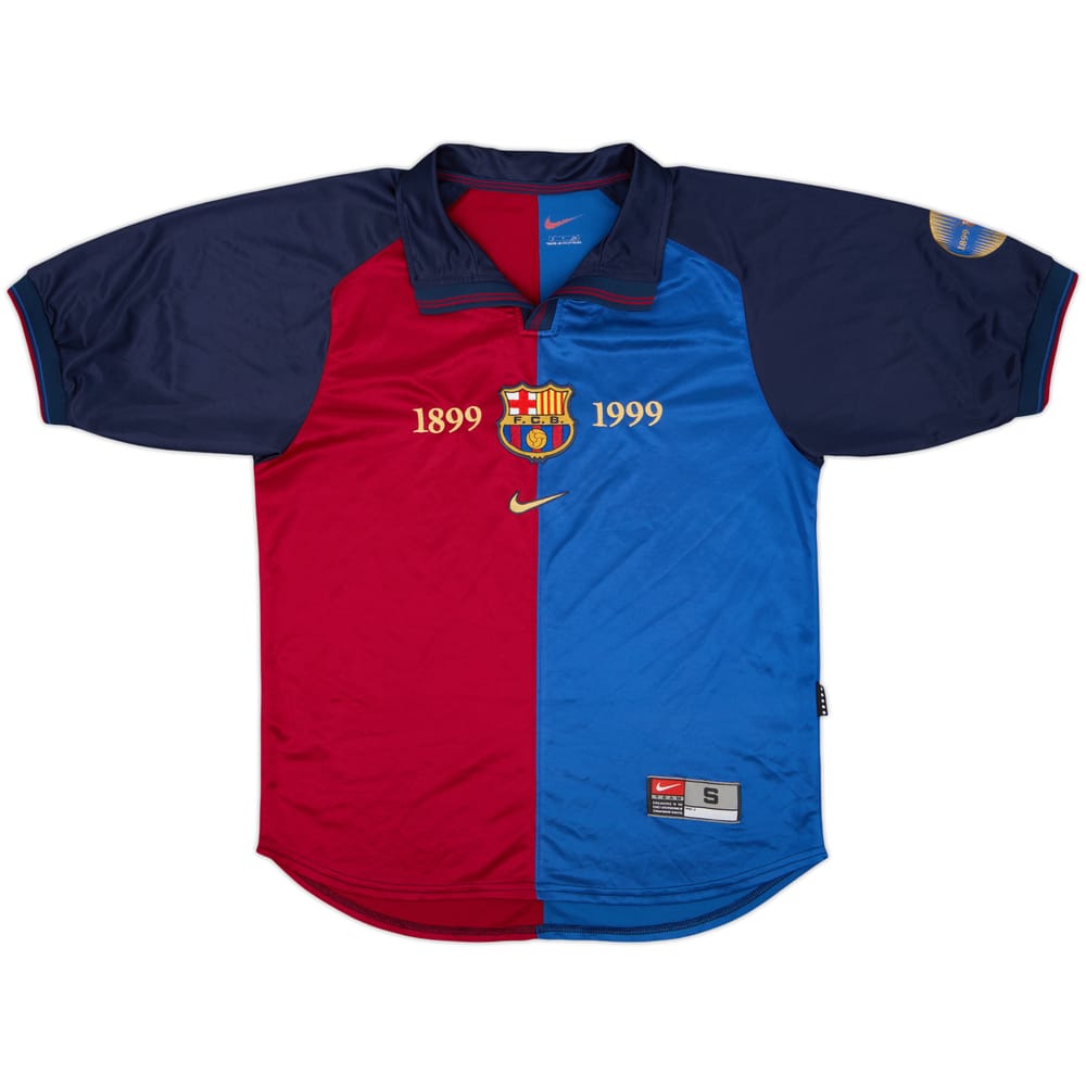 1999-00 Barcelona Centenary Home Shirt - 4/10 - (S)
