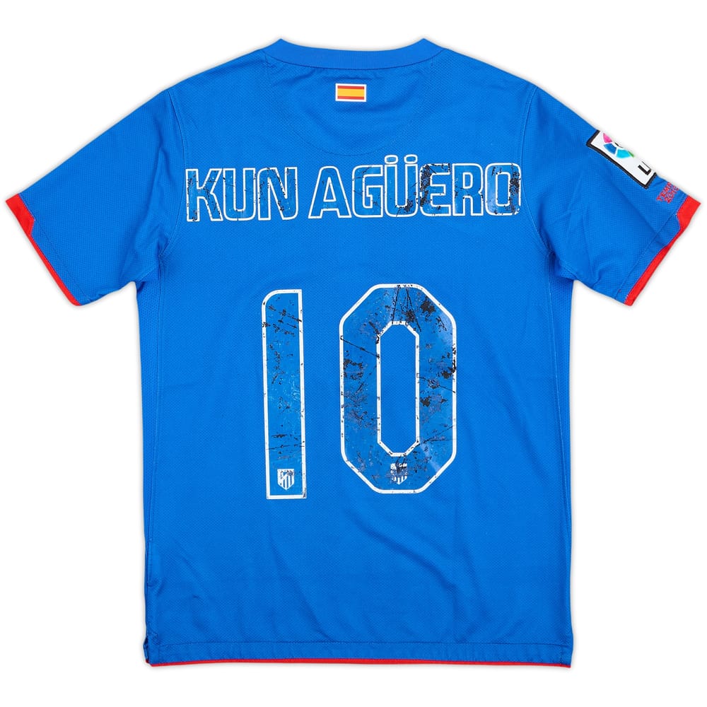 2010-11 Atletico Madrid Away Shirt Kun Aguero #10 - 4/10 - (M.Boys)
