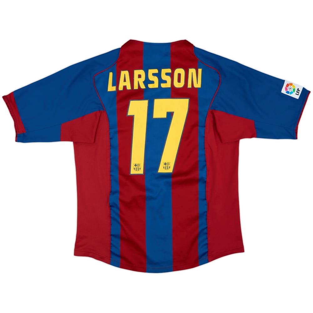 2004-05 Barcelona Home Shirt Larsson #17 - 7/10 - (L)