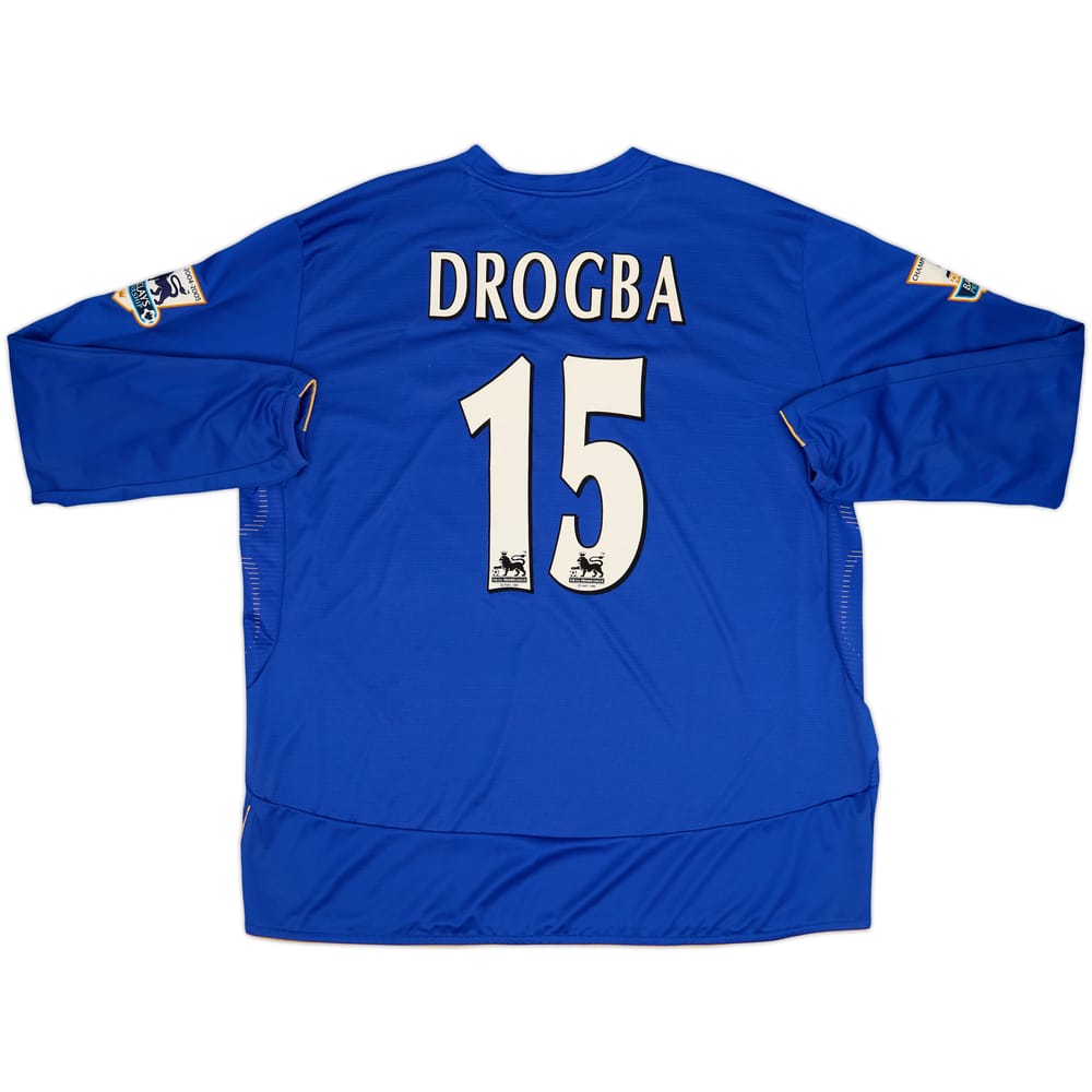 2005-06 Chelsea Centenary Home L/S Shirt Drogba #15 - 8/10 - (3XL)