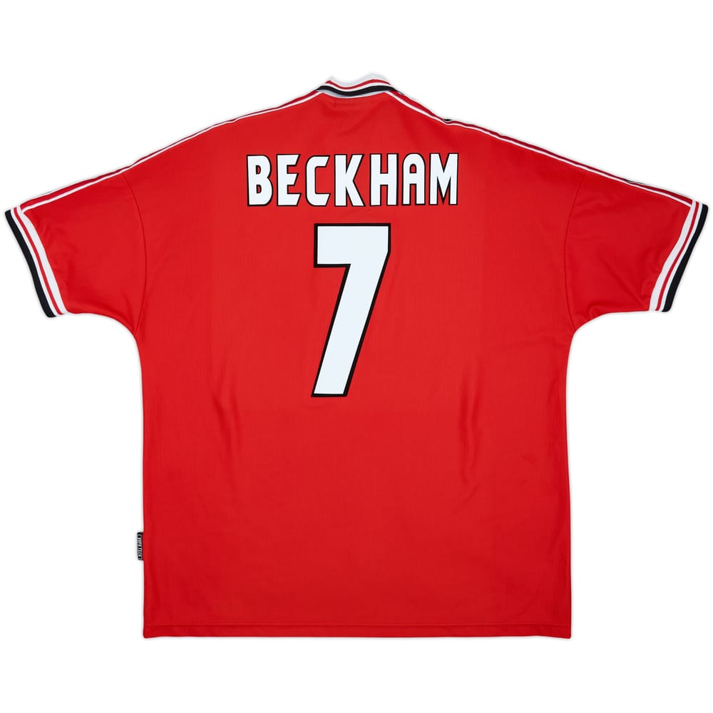 1998-00 Manchester United Home Shirt Beckham #7 - 7/10 - (XXL)