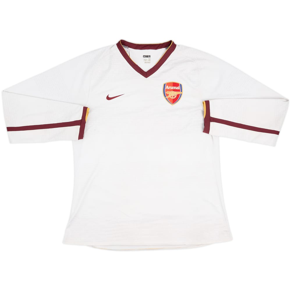 2007-08 Arsenal Player Issue Away L/S Shirt - 4/10 - (L)