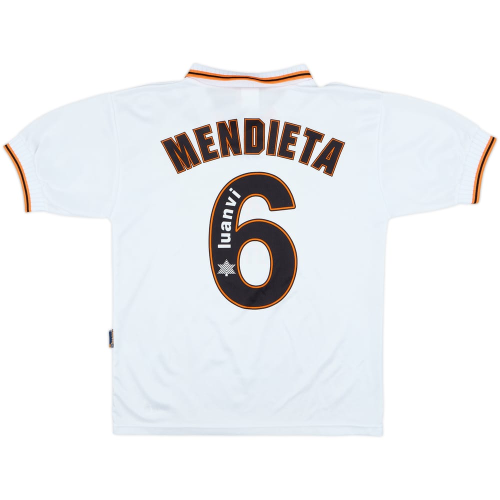 1998-99 Valencia Home Shirt Mendieta #6 - 9/10 - (S)