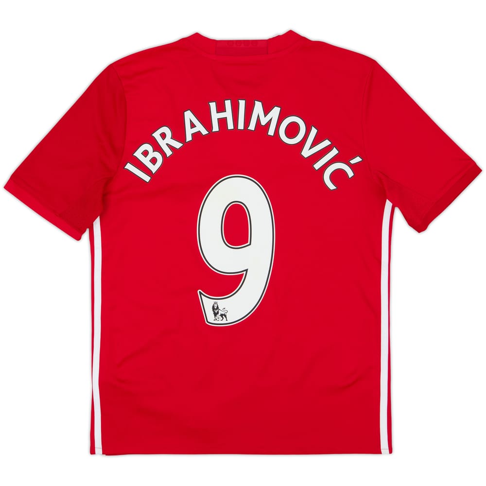 2016-17 Manchester United Home Shirt Ibrahimovic #9 - 9/10 - (L.Boys)
