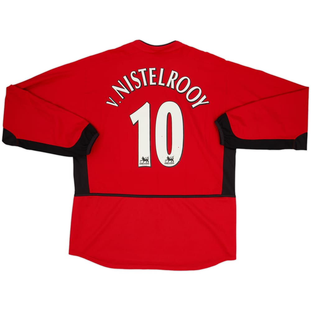 2002-04 Manchester United Home L/S Shirt V.Nistelrooy #10 - 7/10 - (L)