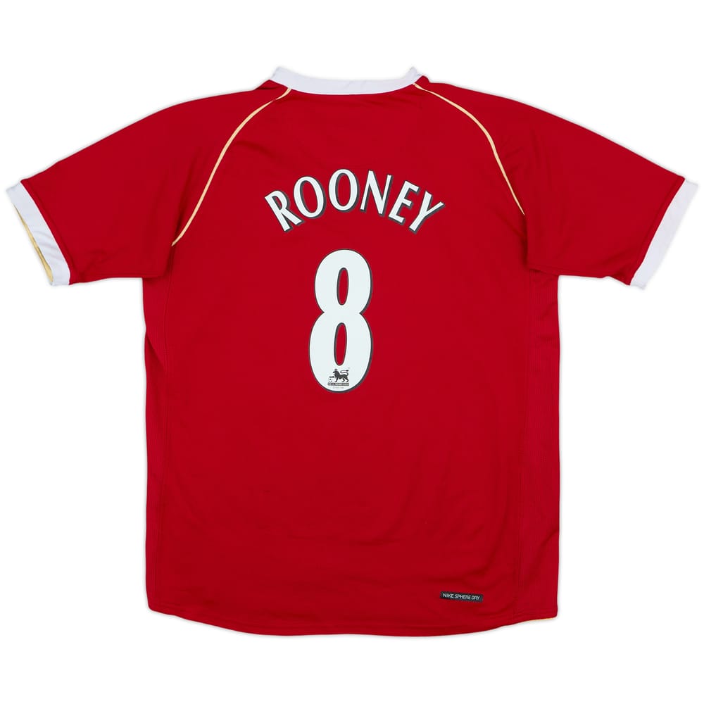 2006-07 Manchester United Home Shirt Rooney #8 - 6/10 - (L.Boys)