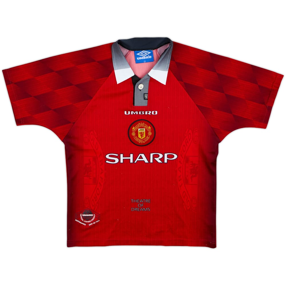 1996-98 Manchester United Home Shirt - 8/10 - (L.Boys)